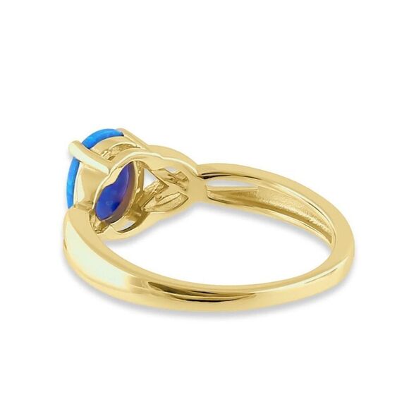 Charmed Blue Opal Center Stone Gold Vermeil Ring New - Picture 4 of 4